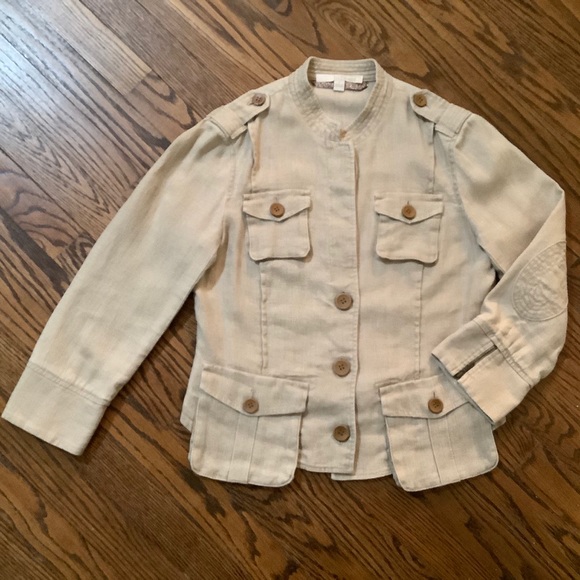 Banana Republic Heritage Tan Jacket 100% Flax Size 4 - Picture 7 of 7